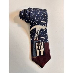 Vintage Home Improvement Binford Tie Mens One Size Navy Just Fix It USA 90s